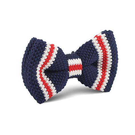 navy blue knitted bow tie